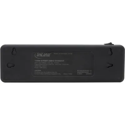 Produktbild von InLine Multiport Netzteil, Ladegerät, 6x USB-C, PD 3.0, GaN, schwarz, Drinnen, AC, 20 V, 1,5 m, Schwarz