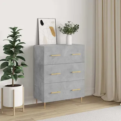 Produktbild von The Living Store Sideboard Betongrau 69,5x34x90 cm Holzwerkstoff