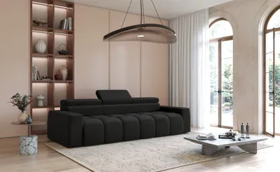 Produktbild von Bigsofa Couchgarnitur DARCY Megasofa in Stoff Salvador Schwarz
