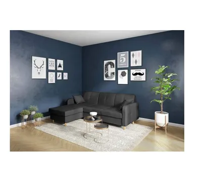 Produktbild von Stoff Ecksofa L-Form Sofa Couch Design Polster Modern Textil Bettfunktion neu