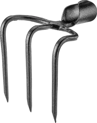 Image de Tête de fourche pour fumier - Tête de fourche à fumier - 3 dents - Sans manche - Pour fumier, engrais et compost