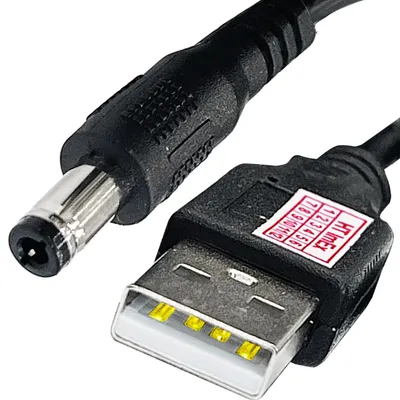 Produktbild von Hohlstecker 5V USB Kabel auf DC Stecker Adapterkabel 5,5x2,5mm Länge: 100cm