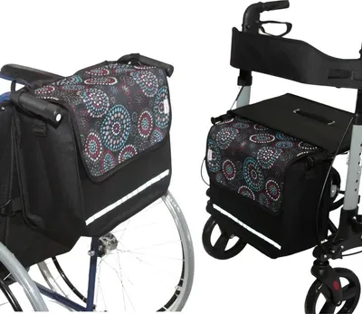 Produktbild von SENIORI Rollator / Rollstuhl Tasche Rollatortasche Rollstuhltasche 1. Kreise_classic