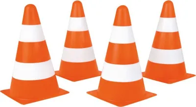 Produktbild von Pylonen Verkehrskegel Kinder Set 4Stück je 22 cm Orange und Weiß von Lena Lena 61249