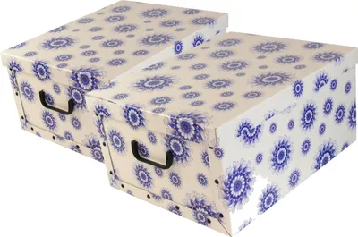Produktbild von Ordnungsboxen  Box Clip 'Mandala Blumen Blau' Aufbewahrungsbox für Haushalt Büro Wäsche Geschenkbox Dekokarton Sammelbox Mehrzweckbox Ordnungskarton Ordnungsbox Geschenkekarton