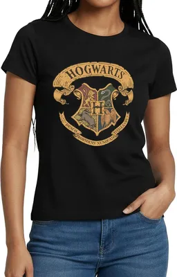 Produktbild von Spreadshirt Harry Potter Hogwarts Wappen Frauen T-Shirt, S, Schwarz