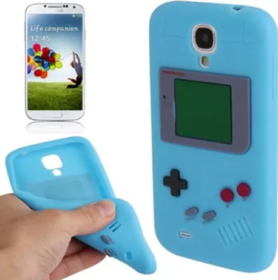 Produktbild von Silikon Hülle Gameboy für Handy Samsung Galaxy S4 GT-I9500 / GT-I9505 / LTE+ GT-I9506 / Value Edition GT-I9515 blau