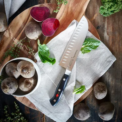 Produktbild von Dick Santoku Küchenmesser Premier Messer 18 cm keilf?rmiger Anschliff