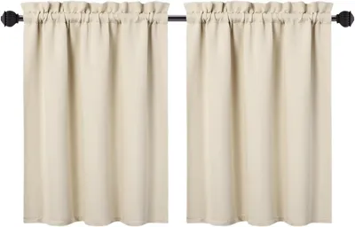 Productafbeelding van Verduisterende gordijnpanelen - set van 2 - Thermische gordijnen - Volledig verduisterend - Isolerend - 230 g/m² - 66 x 91 cm