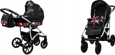 Produktbild von BabyLux® Largo | 2in1 Kinderwagen Set | Black Moro | Kombikinderwagen | Kinderwagenset | Buggy +