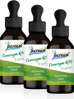 Produktbild von Nimm 3, zahl 2 Aktion Liposomale Coenzym Q10 Tropfen hochdosiert - 500mg Coenzym Q10 pro Tag (45.000mg in 3 Flaschen) - Keto MCT Öl C8 & C10