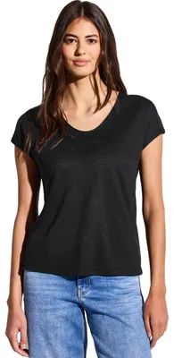 Produktbild von Street One Damen Leinen-Look Wording Shirt