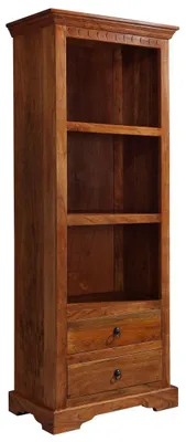 Immagine prodotto di MASSIVMOEBEL24 | scaffale in legno di Acacia 68x44x178 miele dorato laccato OXFORD #01009
