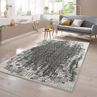 Obrázok produktu pre Koberec do obývačky s orientálnymi motívmi v šedej farbe, rozmery – 120 x 170 cm