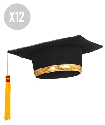 Produktbild von 12 Absolventenhüte für Erwachsene - Einheitsgröße, KI-generiertes Bild
