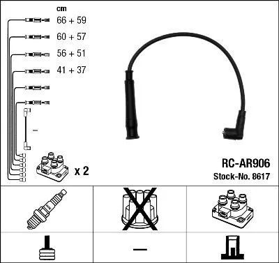 Produktbild von NGK 8617 Zündkabelsatz Zündleitungssatz für ALFA ROMEO 164 (164)