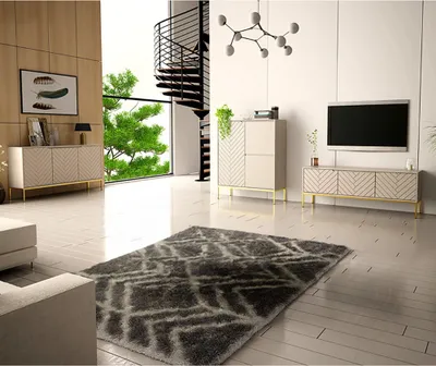 Produktbild von Wohnzimmer Set 3-teilig modern in Beige mit gefrästen Fronten ANGERA-140