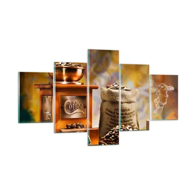 Produktbild von Bilder auf glas - Kaffee Körner Mühle Tasse - 125x70cm - Glasbilder - Wandbilder - Kunstdruck - zum Aufhängen bereit - Wanddekoration aus Glas - Glas Bilder - Wandbild auf Glas - GEA125x70-2592