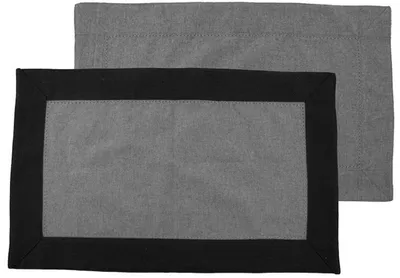 Imagen del producto de Home Elements: Manteles individuales, gris oscuro y gris claro. Cantidad: 6 unidades