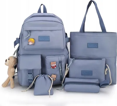 Immagine prodotto di Scuola zaino gioventù satchel set 5 in 1 astuccio matita borsa borsa grande
