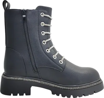 Imagen del producto de 2 Go Fashion: Botas de cordones para mujer, color negro, estilo casual