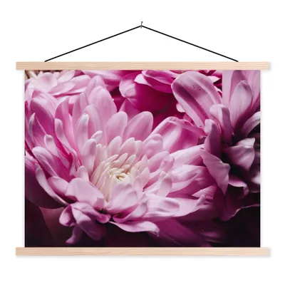 Produktbild von MuchoWow® Textilposter Blumen - Rosa - Natur 40x30 cm mit holzfarbenen Rahmen - Bilder
