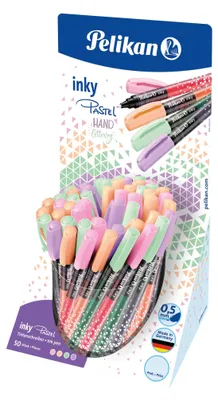 Produktbild von Pelikan Tintenschreiber Inky 273, sortiert in pastellrosa, pastellorange, pastellgrün, pastellflieder, 50 Stück