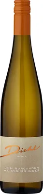 A bottle of white wine against a white background.