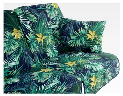 Produktbild von Hollywoodschaukel Auflage 180 cm Rimini/Venezia 3 Sitzauflagen mit Seitenkissen Gartenbankauflage Volant vorne