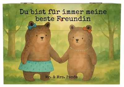 Produktbild von Mr. & Mrs. Panda Box Bär Freundin Design 22 x 15 cm - Weiß - Geschenk, fotobox, Teddy, geschenkkiste, Beste Freund Liebe Liebesbeweis Verliebt Kumpel Kumpeliene