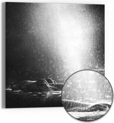 Produktbild von DEQORI Hybrid Leinwand Bild 30x30 cm 'Lichtspiel am Fluss' Wandbild Glas flach modern