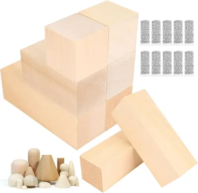 Produktbild von Schneidholz Lindeholz 6 Stück, verschiedene Größen, zum Basteln