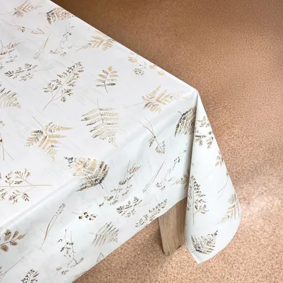 Produktbild von Wachstuchtischdecke 140x120 cm - Sepia-Farn - Wachstischdecke mit wasserabweisender und lebensmittelecht PVC-Beschichtung - Outdoor-Tischdecken für Garten, Küche - Tischdecke wetterfest