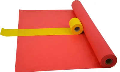 Produktbild von Sensalux Kombi-Set 1 Tischdeckenrolle 1,18m x 25m rot + Tischläufer 15cm gelb