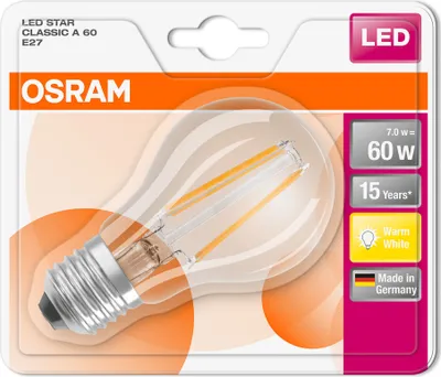Produktbild von Osram LED Retrofit CLASSIC A, 8 W, E27, 806 lm, 15000 h, Warmweiß