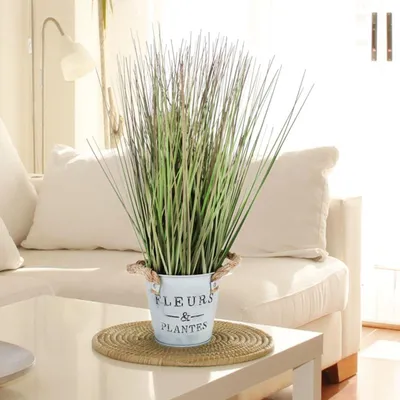 Image de Herbe artificielle 42cm herbe décorative brins d'herbe plante artificielle plante d'intérieur pot de fleurs