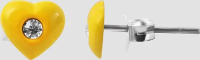 Produktbild von 925/- Echt Silber Kinder Ohrstecker, Herz mit Similistein