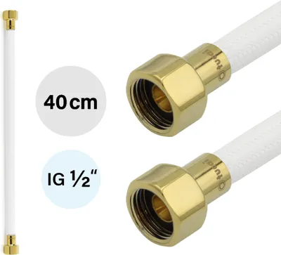 Produktbild von Flexschlauch DN8 IG/IG 1/2" -400mm Weiss Gold