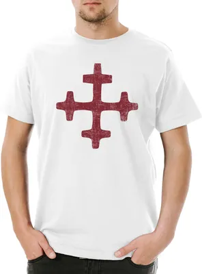 Produktbild von Urban Backwoods Latvian Dievturity Symbol, Herren T-Shirt, Farbe: Weiß, Größe: 4XL