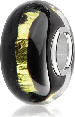 Produktbild von MATERIA by Matthias Wagner Glas Bead schwarz mit goldener Glitzerfolie 1481