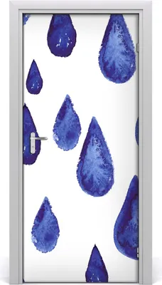Produktbild von Tulup Türaufkleber 95x205 cm Dekorative Aufkleber Selbstklebend Wasserdichte Tapete Abnehmbar Schlafzimmer Wohnzimmer Wohnkultur - blauer Tropfen