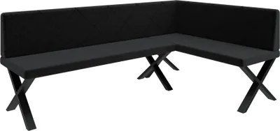 Produktbild von Eckbank Akiko Metal X - Eckbankgruppe für Ihrem Esszimmer, Küche modern, Sitzecke, Essecke. Perfekt für Küche, Büro und Rezeption. Solide und Starke Verarbeitung. (196x128-Rechts-Inari100)