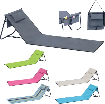 Produktbild von Strandliege Strandmatte Rückenlehne Kissen faltbar L152xB51xH41cm