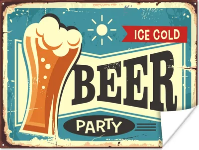 Produktbild von MuchoWow® Poster Mannshöhle - Bier - Jahrgang 40x30 cm - Plakate für die Wände - Poster Wohnzimmer