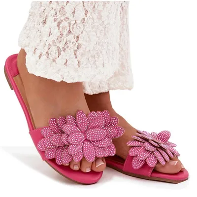 Produktbild von Damentlatschen mit Fuchsia Deko Grelora 39