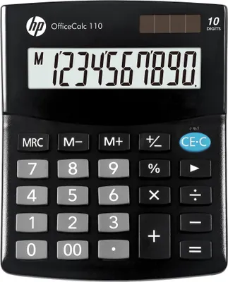 Obrázok produktu pre Kancelárska kalkulačka HP OC 110/INT BX, 10-miestny displej, 125x101x33mm, čierna