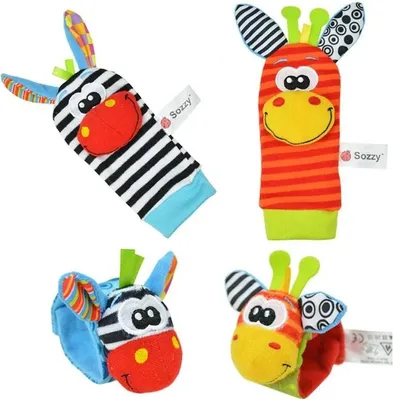 Produktbild von Sozzy Neugeborenen Plüsch Socke Babyspielzeug, Tier Niedlich Cartoon Baby Rasseln / no1