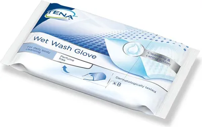 Zdjęcie produktu dla TENA Wet Wash Glove 8 sztuk bezzapachowe