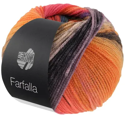 Produktbild von Lana Grossa - Farfalla 0002 rosabeige, graubraun, orange, hellorange, mokka, nachtblau, himbeer, brombeer