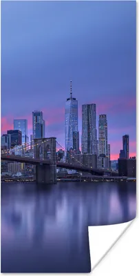Produktbild von MuchoWow® Poster New York - Wasser - Brücke 60x120 cm - Wandschmuck